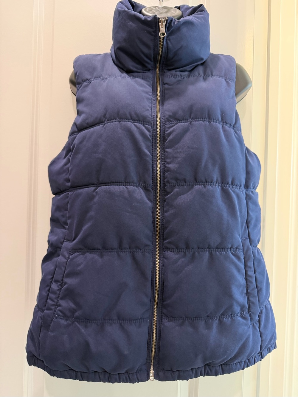 Old Navy Navy Blue Fleece Lined Puffer Vest Full Zip Medium